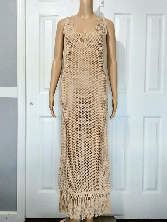 Golden Goose Dresses & Skirts - Golden Crochet Dress with Fringe, NWOT,‎ Size S